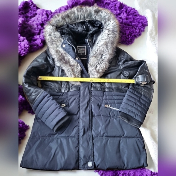 Point Zero Quilted Black Parka Coat Ladies Size M - Picture 7 of 11